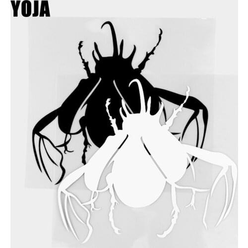 YOJA 18×16.7CM Vinyl Decal Cartoon Flying Beetle Pattern Animals Car Stickers Black/Silver 19C-0411