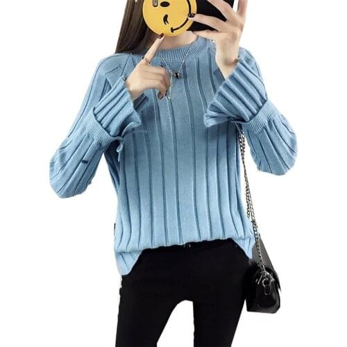 2019 Sweater Women Solid Color Knit Autumn And Winter Loose Students Hot Style womens Sweaters And Pullovers Vestidos LXJ427