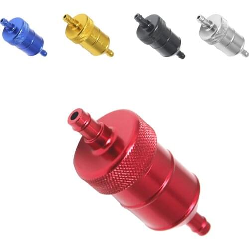 1 Pcs 8mm 5/16'' Universal Chrome Aluminum Inline Fuel Filter Car Petrol Diesel For Motorcycle Scooters Fuel Filters Accessories