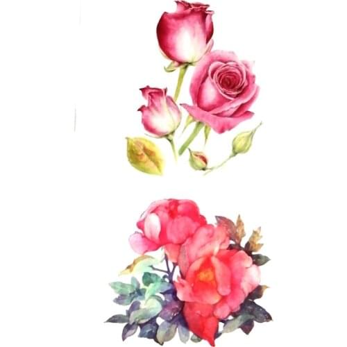 10 Sheets Flowers Removable Waterproof Temporary Tattoos DIY Flower Tattoo Sticker