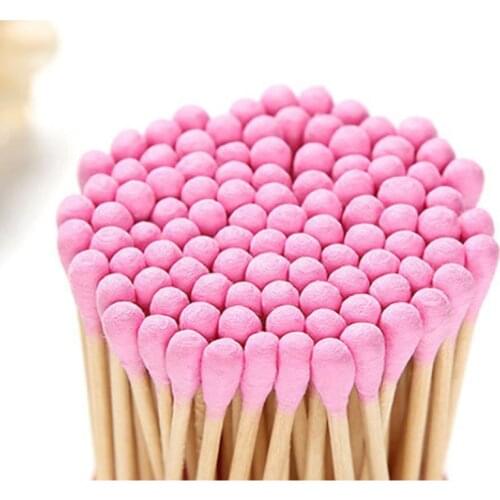 100/200pcs Pack Double Head Cotton Swab Women Makeup Cotton Buds Tip Medical Wood Sticks Nose Ears Cleaning Health Care Tools