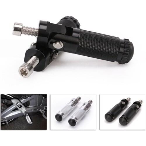 2 PCS /Pair Black Silver Universal Motorcycle Motor Bike Folding Footrests Foot Rests Pegs Rear Pedals Set Motorcycle Parts