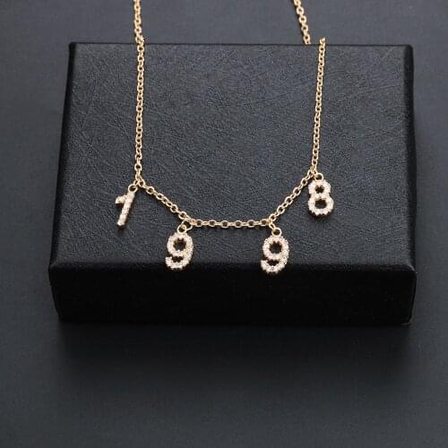 2020 Custom Necklace Digital Necklace for Women Anniversary Necklace Special Date Ladies Clavicle Chain Wild Necklace