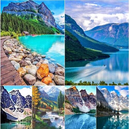 Full Diamond Landscape Art Painting 5D DIY Paste Drill Embroidery Handmade Cross Stitch Tools Kits Mosaic Home Decoration Mural
