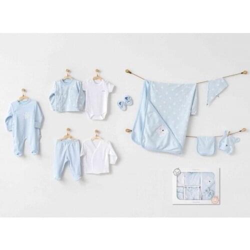 Andywawa AC21321 Bear Story Newborn 10 Piece The Zibin Set Blue