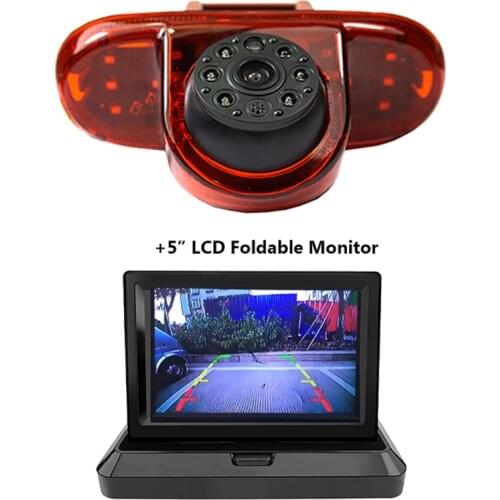 Vehicle Brake Light Rear View Parking Vauxhall Vivaro Opel Camera for Renault 2001-2014 Trafic Combo & 5inch monitor
