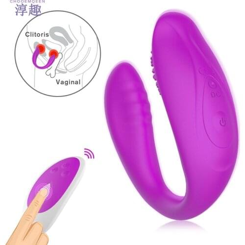 2 In 1 Wireless Remote Control Vibrating Masturbator 10 Frequency Vibration Waterproof Clitoris Stimulator Vibrators for Women