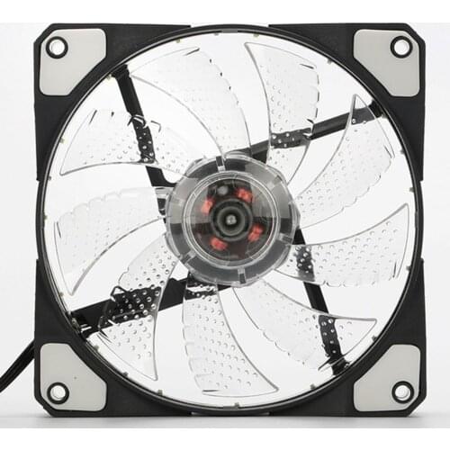 120mm LED Ultra Silent Computer PC Case Fan 15 LEDs 12V With Rubber Quiet Molex Connector Easy Installed Fan