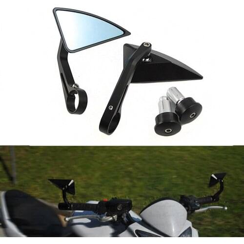 For YAMAHA YZF R125 R15 R25 R3 R6 R6S R1 R1M R1S FAZER 150 250 700 Motorcycle Side Handle Bar End Mirror Blue Glass Mirrors