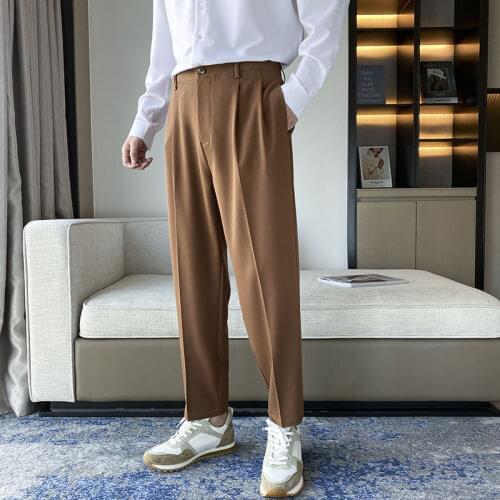 Trousers Mens Light Mature With Elastic Drape And High Quality Caballero Business Casual Streetwear Solid Color New Arrivals