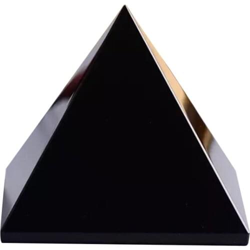 Pyramid Healing Crystal Black Natural Obsidian Quartz Crystal DIY Crafts Lustrous Surface Stones And Crystals Home Decoration