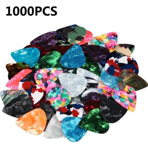 1000pcs Celluloid Guitar Picks Mediator Thickness 0.46 0.71 0.96mm - Color Random