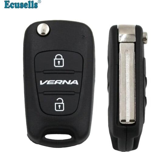 3 Buttons replacement balnl Flip Remote Key Shell case fob for Hyundai Verna
