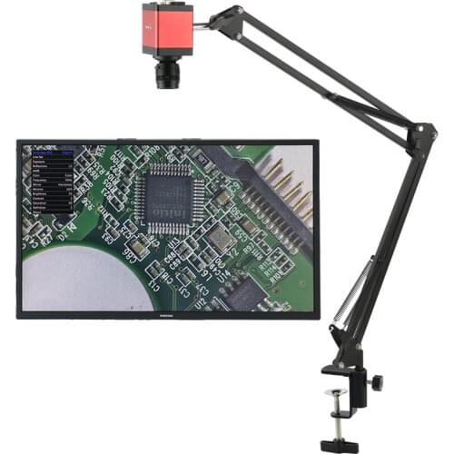 1080P 14MP HDMI VGA Digital Industrial Video Microscope Camera + 35mm Big Visual Fixed Focus Lens High Working Distance