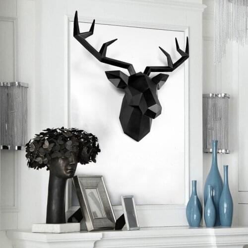 Home Decor,Statue,Large Size,Deer Sculpture,50*49*20cm,Wall Decoration Accessories,Modern,Living Room Decorative,Art Figurine