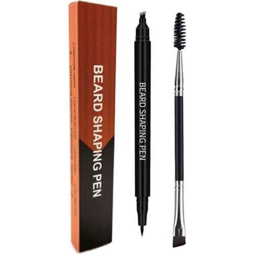 Two-in-one Four-pronged Tip Mens Beard Pen 1pc Waterproof / Pen Beard Brown Black Beard Dye Filling Pen Dark G5W7