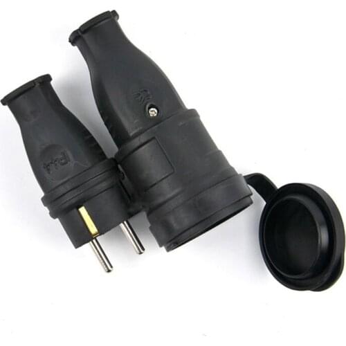 M6CF European Rubber Industrial Male & Female Plug Socket 16A 220V-250V 2P+E IP44 Waterproof Electric Power Connector