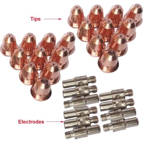 Torch Parts for CUT55 Non HF cutting torch IPT60, 10 Electrodes, 20 Tips
