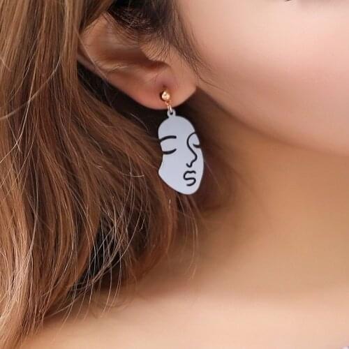 Korean New Art Earring For women Earrings Retro Metal Alloy Fashion Abstract Hollow Out Dangle Earrings 2021 Trend Girls Earrin