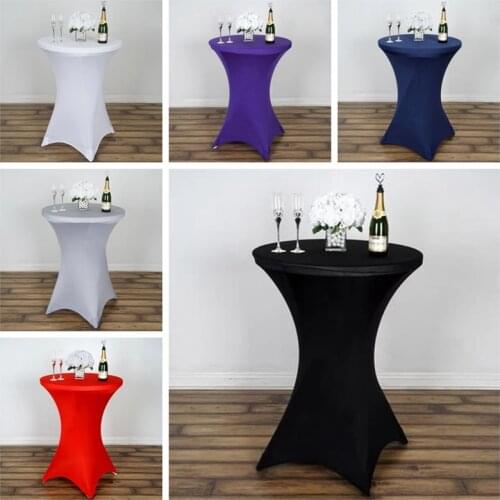 60/70/80cm Diameter Stretch Round Tablecloth Cocktail Table Cover Spandex Bar Table Cloth Hotel Wedding Party Table Cover Decor