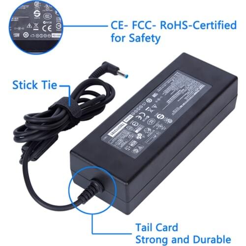 KWOKKERK 19.5V 7.7A 150W Replacement AC Adapter Charger for HP Connector 4.5mm*3.0mm
