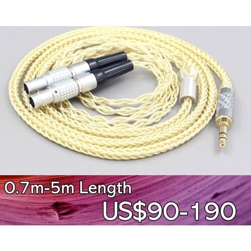 LN007623 8 Core Gold Plated + Palladium Silver OCC Alloy Cable For Focal Utopia Fidelity Circumaural Headphone earphone