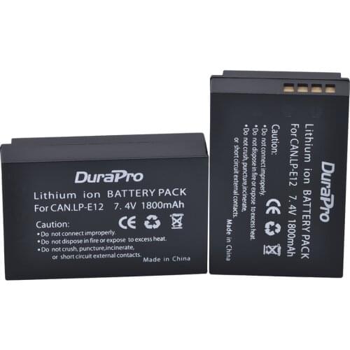 LP-E12 1800mAh LP E12 LPE12 Rechargeable Li-ion battery for Canon EOS M50, EOS M100,100D Kiss X7 Rebel SL1 Camera