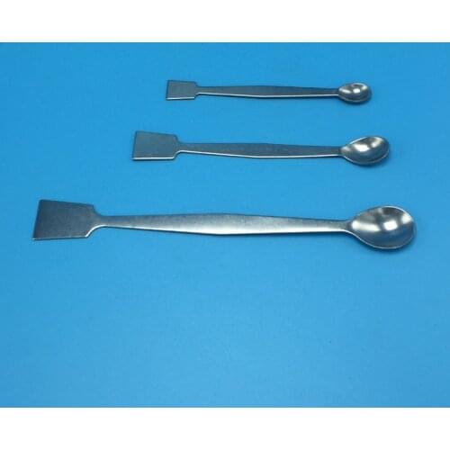 Set of 3 PCS Stainless Steel Horn Spoon Medicinal Ladle with Spatula Home Household Handy Tools Laboratory Teaching Use