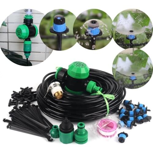 40m~5m Garden Timer Watering Kits Automatic Irrigation System DIY Gardening Micro Irrigation Kits Adjutable Fountain Sprinklers