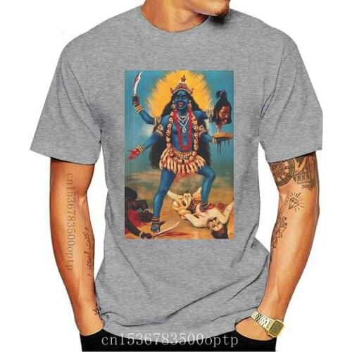 New Kali - Hindu T Shirt Kali Krishna Hindu India Buddha God Gold Mythology Religion Men Cotton Tshirt Funny Tees Tops Harajuku