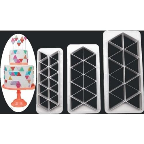 New PCS Triangular Geometric Shape Sugar Flip Printing Model Visual Illusion Effect Cookie Model A1549