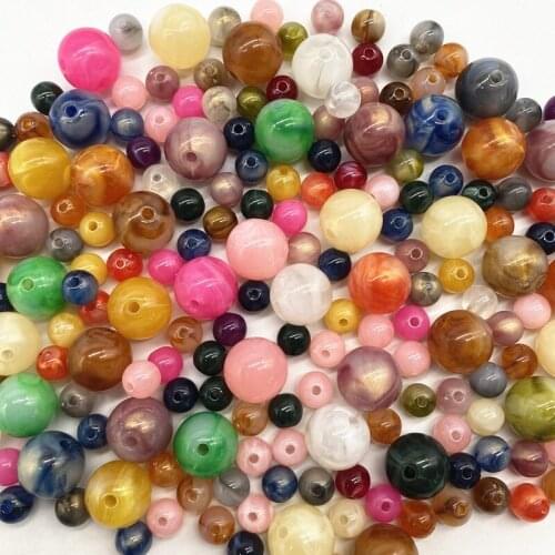 New 8mm.10mm.12mm.14mm Acrylic Beads Round Loose Spacer Beads for Jewelry Makeing DIY Clothing Accessories