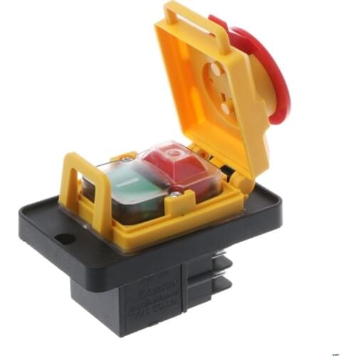 OOTDTY KJD12 250V 4Pin Waterproof Magnetic Start Stop No Volt Release Pushbutton Switch