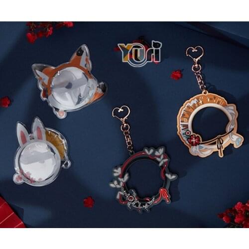 Original Tian Guan Ci Fu TGCF Fox Rabbit Hua Cheng Xie Lian Badge Protector Keychain Sa