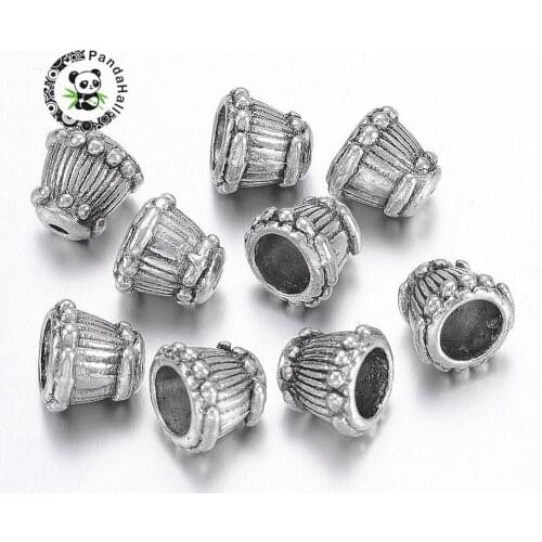 Tibetan Bead Caps, Lead Free and Cadmium Free, Cone, Antique Silver Color, about 9mm wide, 8mm long, hole: 2mm