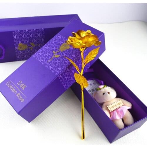 24k gold rose gift box event festival gift Golden Flower boyfriend gift teachers day, Thanksgiving fashion gift spot wholesale