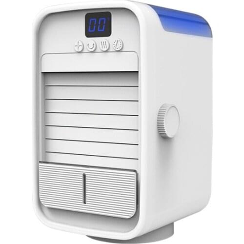 Portable Air Conditioner,USB Mini Air Conditioner with LED Light Desktop Fan with 3 Speeds & Colorful LED Light for Home