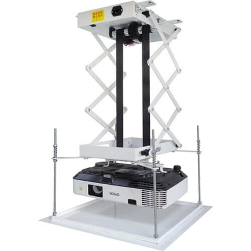70CM 110v/220v 25w Projector Bracket Motorized Electric Lift Scissors Projector Ceiling Mount Metal with Wireless Remote