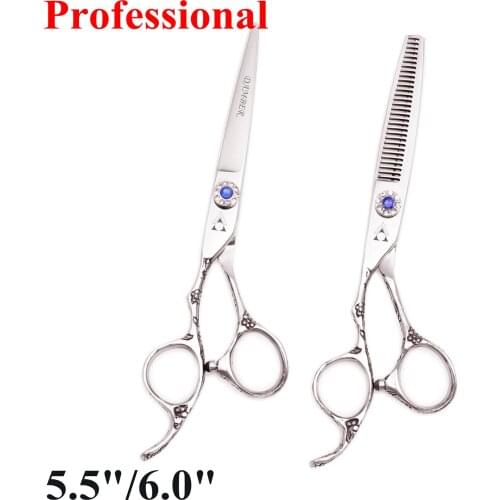 5.5 6.0 Barber Scissors Left Handed Professional Hair Scissors 440C Japan Hairdressing Scissor Thinning Shears Hairdresser 8002