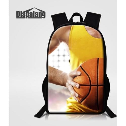 Dispalang Boys DIY Image School Backpack Basketball Print Bookbag Children Big Custom Schoolbag Men 16'' Knapsack For Traveling