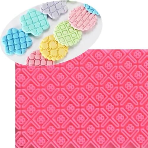 Grid Lattice Shape Cake Cookie Embosser Sugarcraft Cake Fondant Decorative Tools Plastic Cake Embosser Stamps Free Shipping