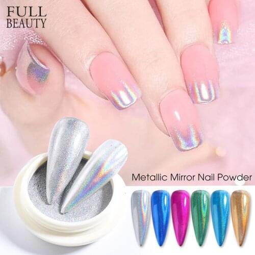 Silver Holographic Metalic Nail Powders Glitter Mirror Chrome Pigment Dust for Nail Art Decoration Manicure Design CHLF01-07