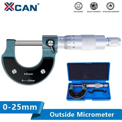 XCAN Measuring Tool High Precision 0-25mm 0.01mm 0-25mm Outside Micrometer Gauge Caliper Tool With Mini Wrench