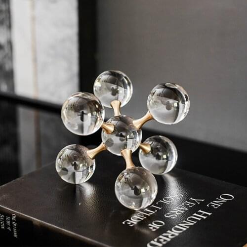 Modern Elements Shape Frosted Crystal Glass Ornaments Handmade Creativity Model Room Decor Home Living Room Office Desktop Art