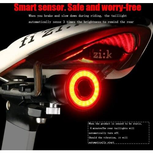 Smart LED Bicycle Light Rear Back Mtb Road Brake Light Signal USB Rechargeable Red Cycling Lamp Latern Flash Taillight For Kit