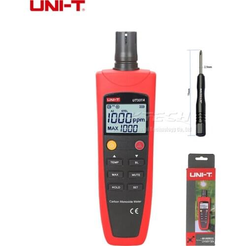 UNI-T UT337A CO Carbon Monoxide Detector Meter Tester Sound Light Alarm Gas Analyzer Value/Temperature Display Sensor Self-Test