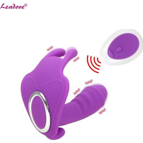 USB Charge Silicone Wireless Remote Strap On Vibrator G Spot Vibrating Panties Clitorirs Stimulator Sex Toy for Women Couple