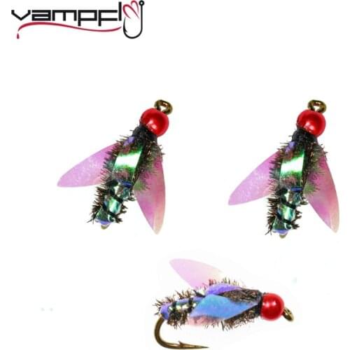 Vampfly 8PCS Bead Head Nymph Fly #14 Fishing Flies with Pheasant Tail Bottle Fly
