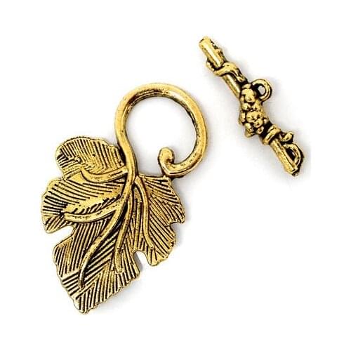 8SEASONS 20 Sets gold-color Grape Charm Toggle Clasps Findings(B05995)