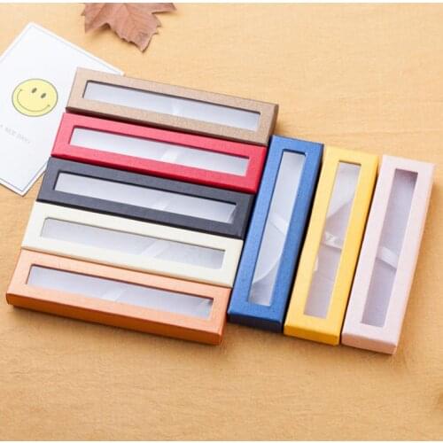 High Quality Paper Pen Pencil Case With Clear Window Box Display Boxes Wedding Gift Customized LOGO SN406
